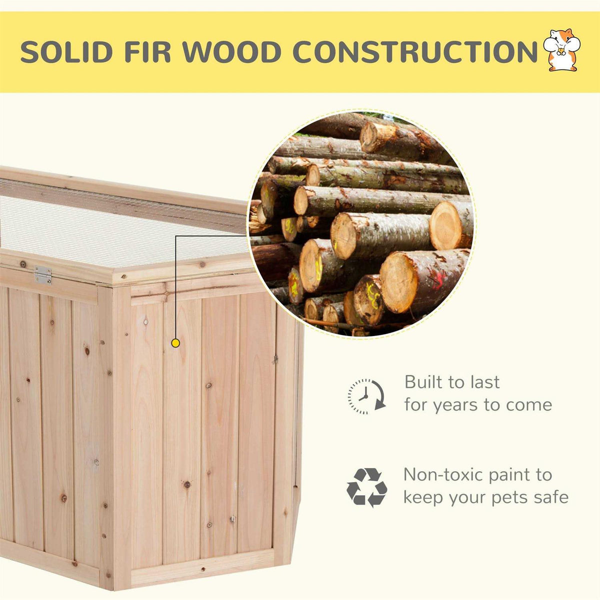 3 Tier Wooden Hamster Cage Small Animal House with Slide M18018