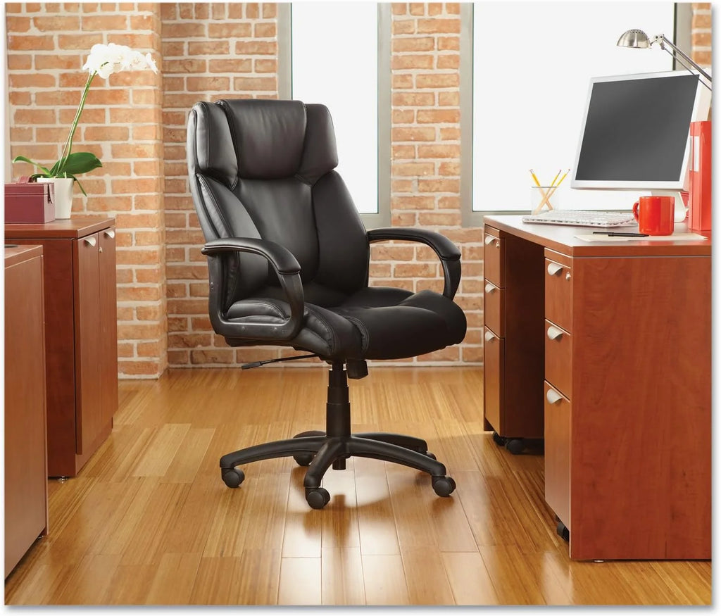Black Leather High-Back Swivel/Tilt Chair L173758