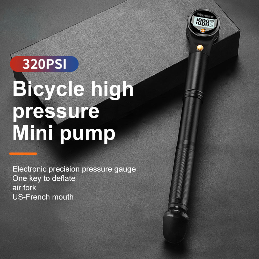 320PSI High Pressure Bike Air Shock Pump Digital Gauge I53724