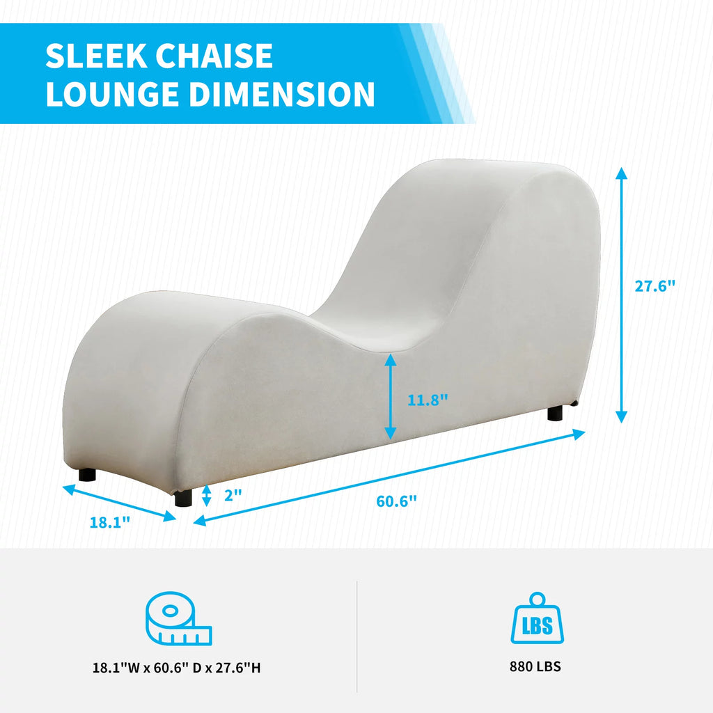 Curved Velvet Yoga Chaise Lounge D4547