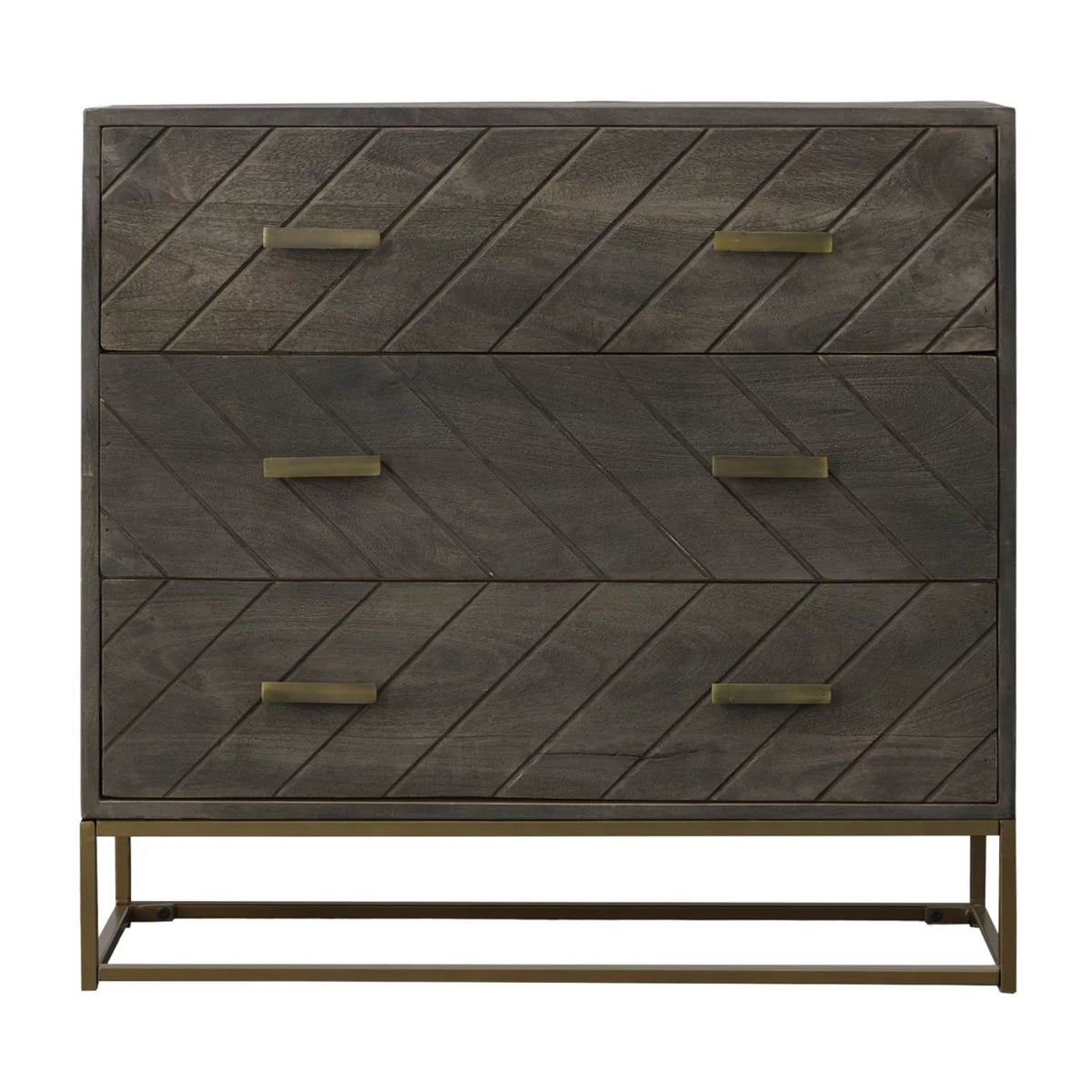 32 Inch 3 Drawer Mango Wood Dresser Chest N797