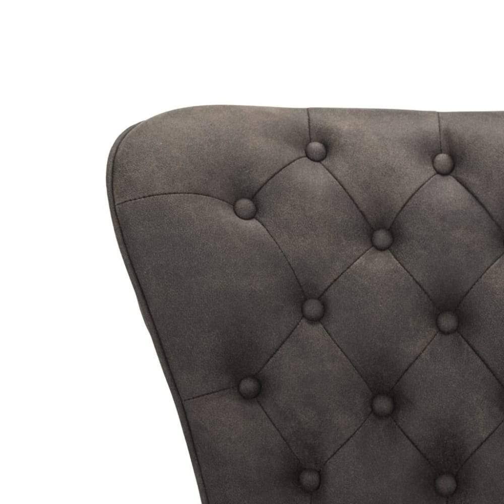 Leather Tufted Swivel Counter Stool in Brown - Set of 2 P628
