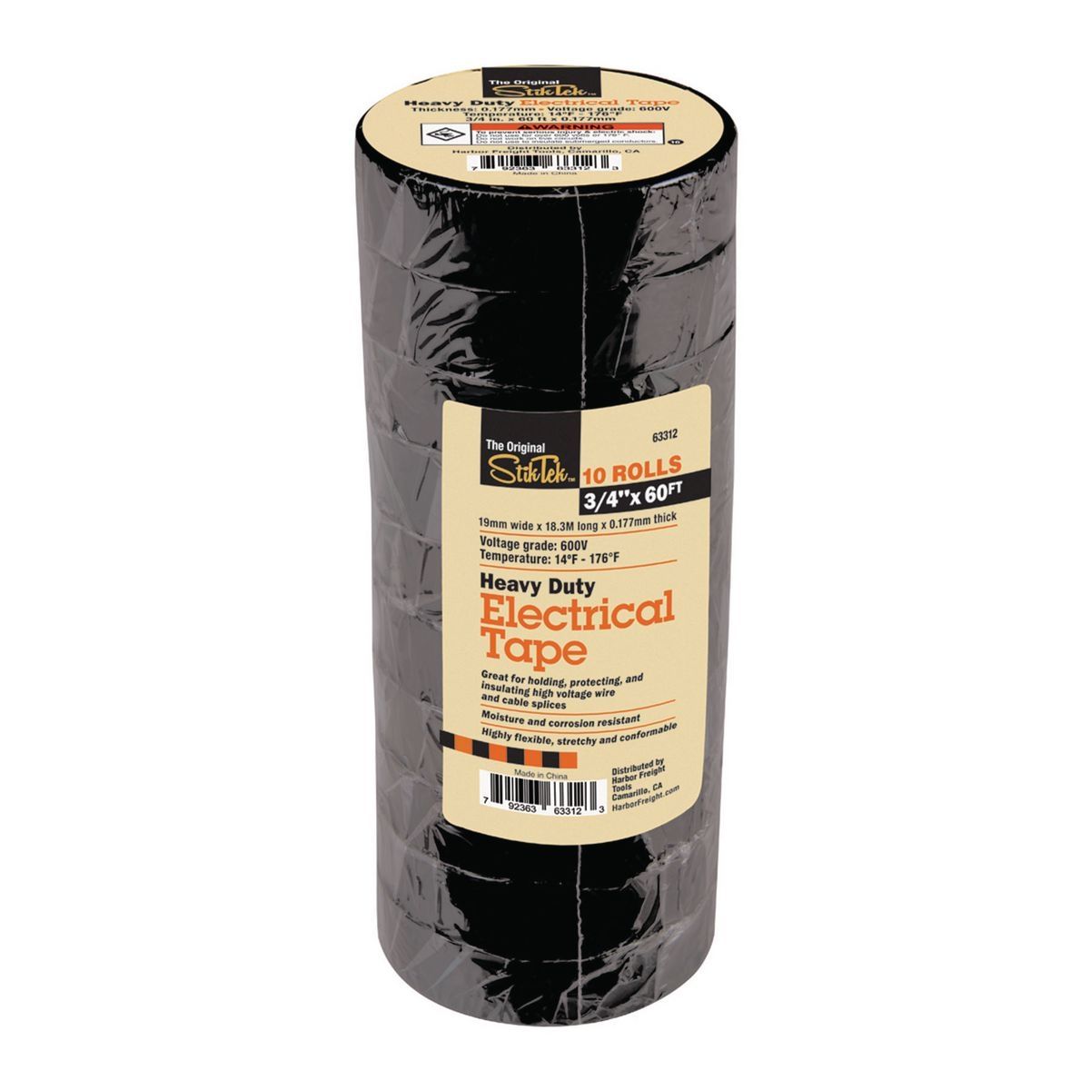 60 ft. x 3/4 in. Electrical Tape, 10-Pack D426591