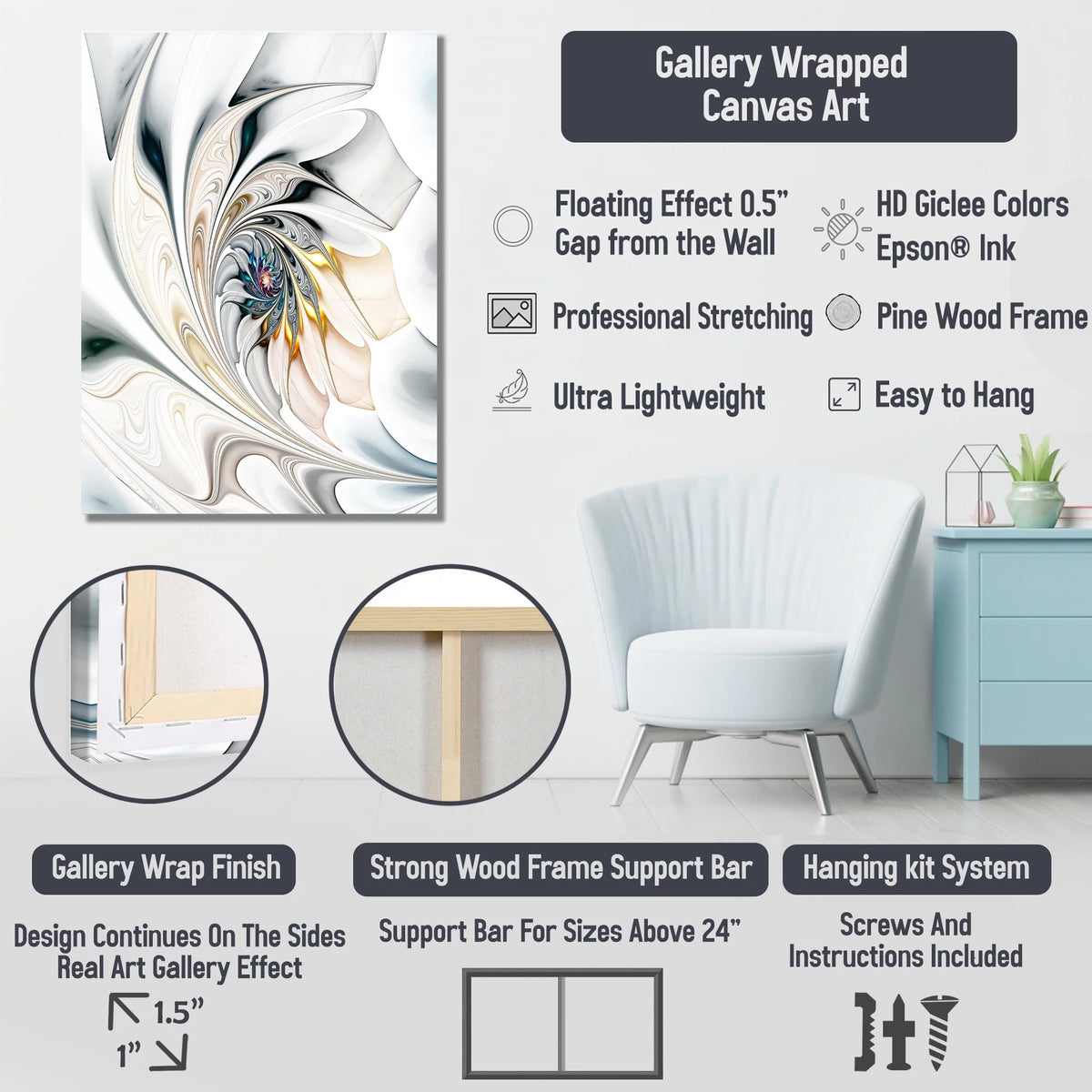 Floral Magnolias Canvas Art Print S332