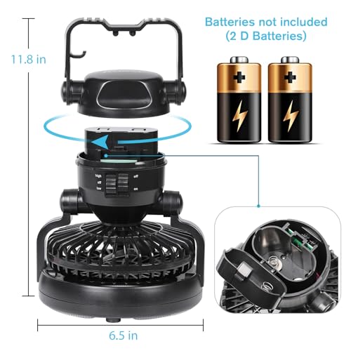 Portable Camping Light with Ceiling Fan A878