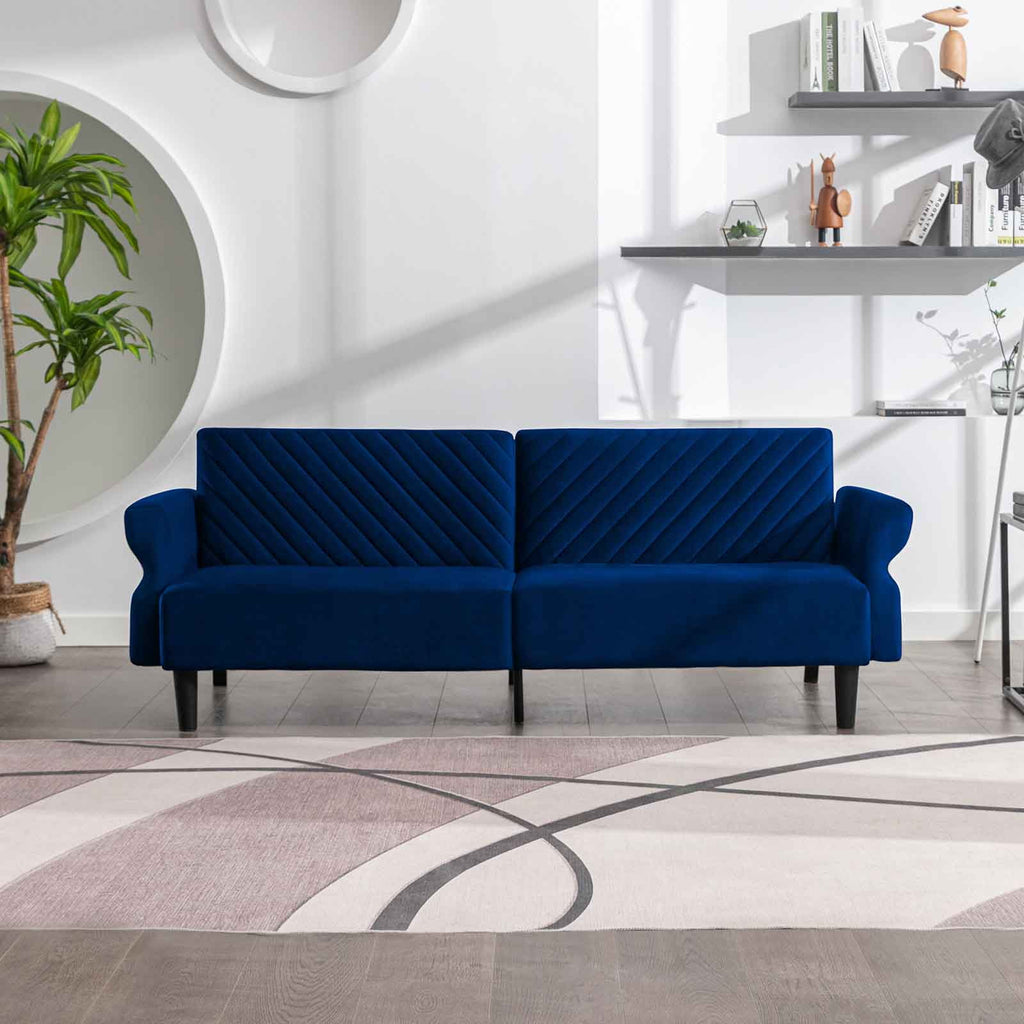Convertible Futon Sofa Bed Blue W116