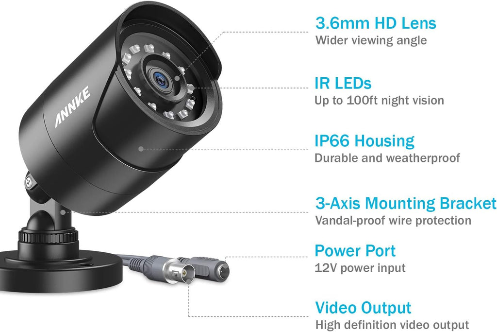 4 Pack 1080P HD TVI Outdoor Indoor Security Camera H516358