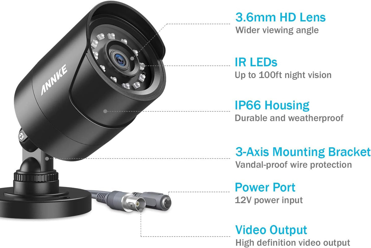 4 Pack 1080P HD TVI Outdoor Indoor Security Camera H516358