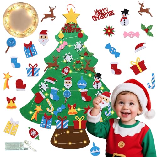 Felt Christmas Tree Set with 34 Detachable Ornament K460