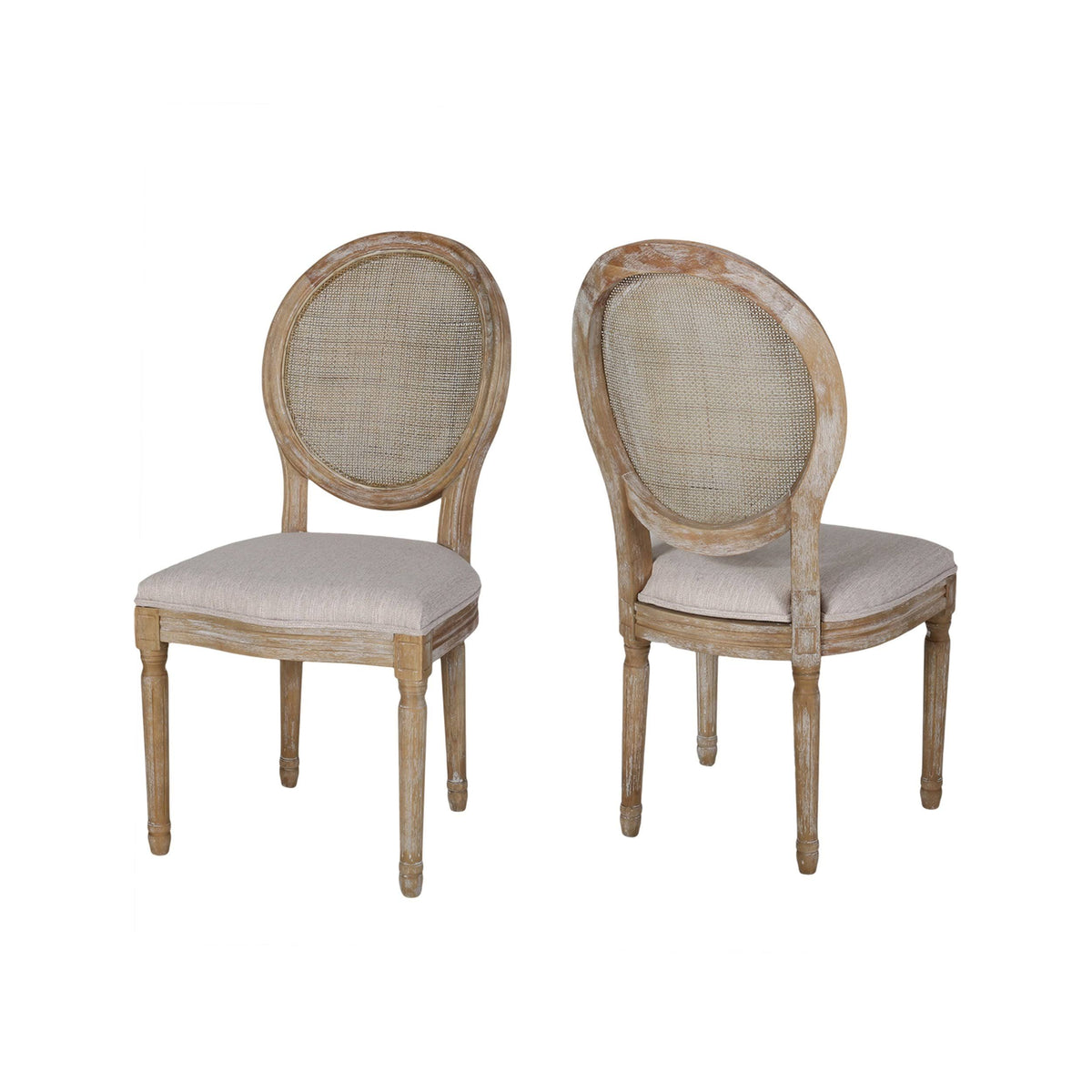 Oval Cane Back Dining Chair (Set of 2) Light Blue K426078