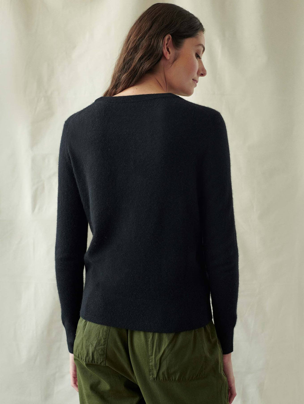 Misty Grey Heather Cashmere Crewneck N79277