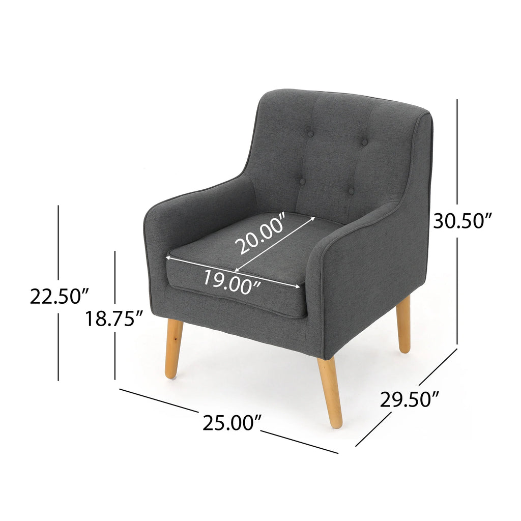Charcoal Fabric Arm Chair S674