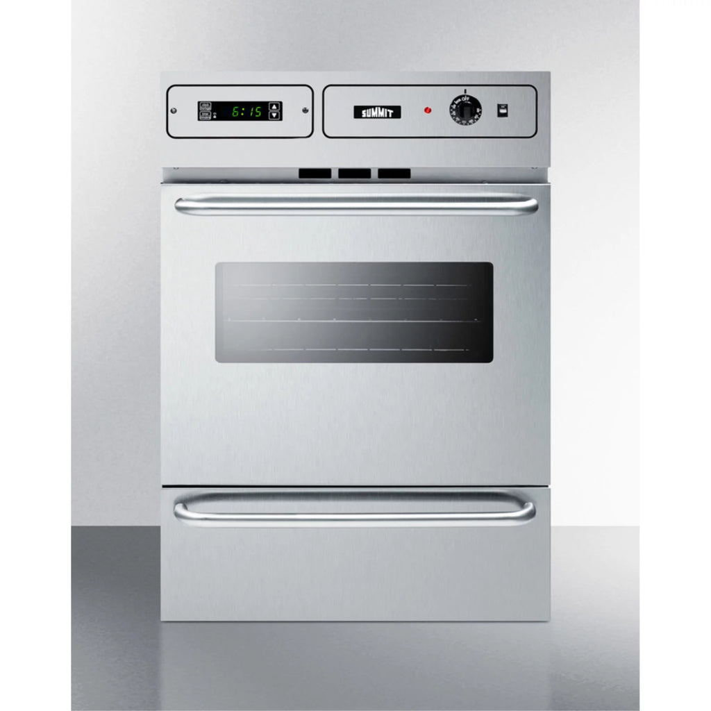Stainless Steel Gas Wall Oven with Electronic Ignition and Digital Clock/Timer H822