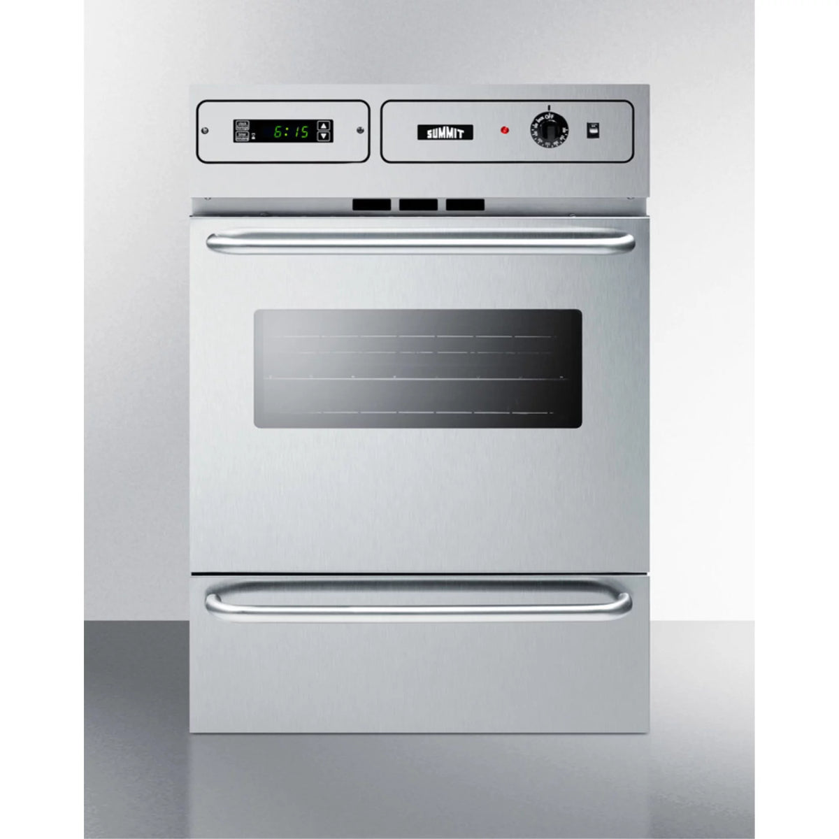 Stainless Steel Gas Wall Oven with Electronic Ignition and Digital Clock/Timer H822