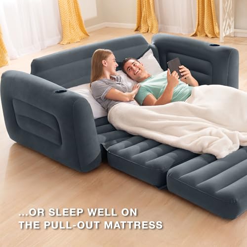 Inflatable Pull-Out Sofa and Queen Size Air Mattress Bed T380