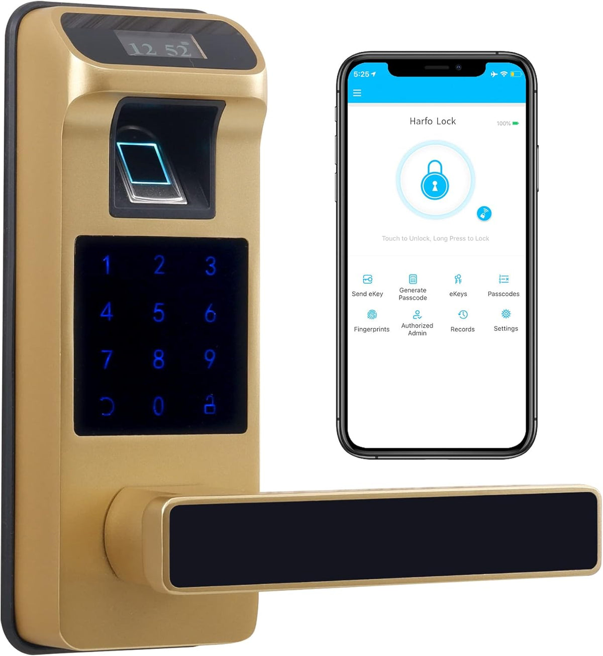 Sliver Electronic Digital Door Lock with Touchscreen Keypad T29887