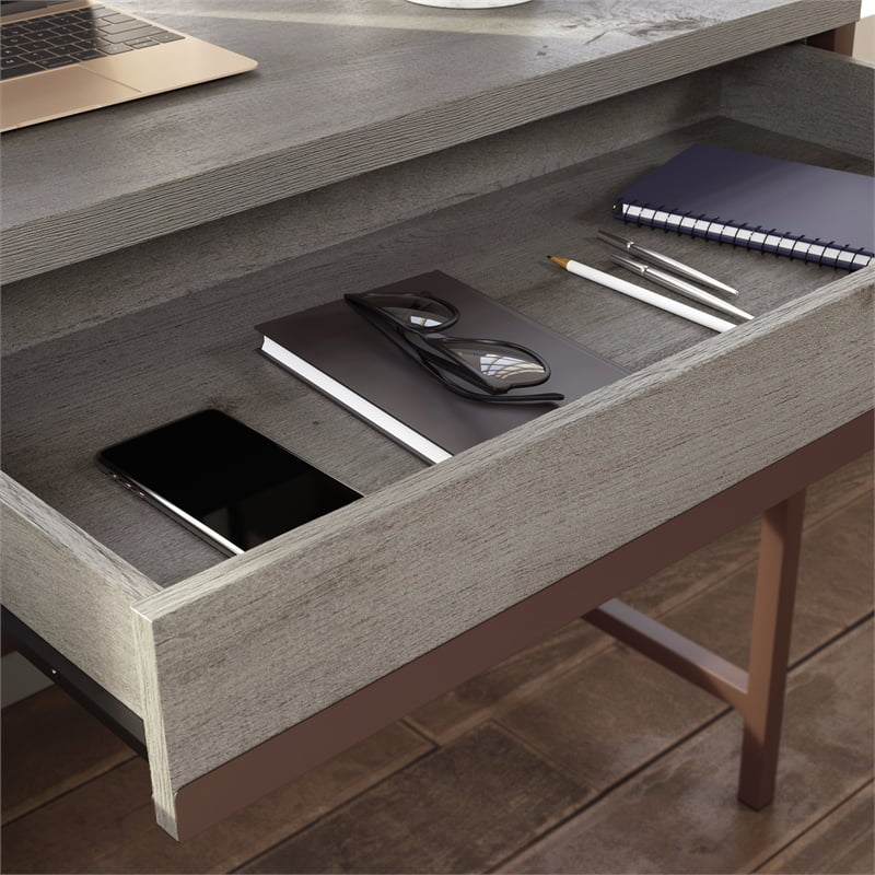 Engineered Wood Pedestal Desk in Mystic Oak Finish Q961243
