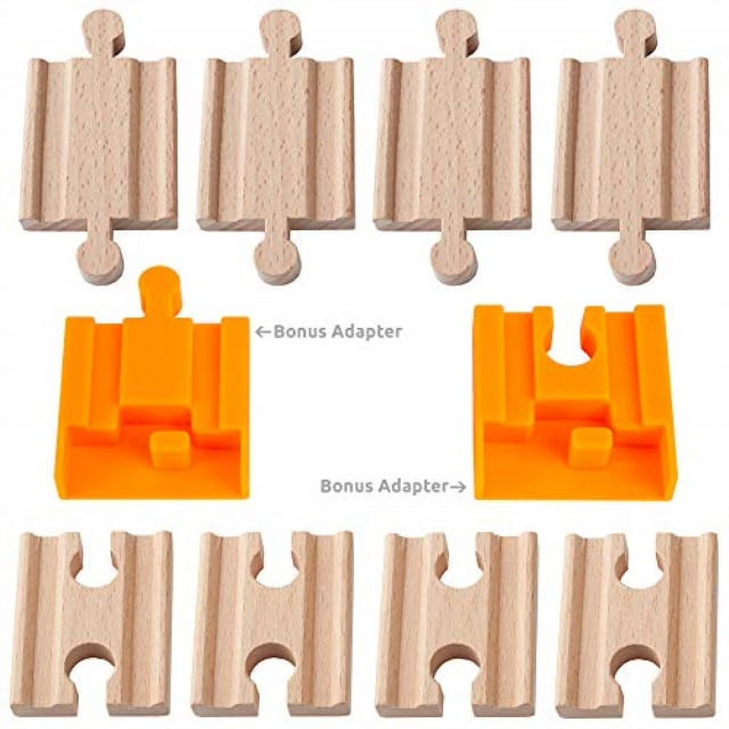8 Pcs Wooden Train Track Adapter Pack D45482