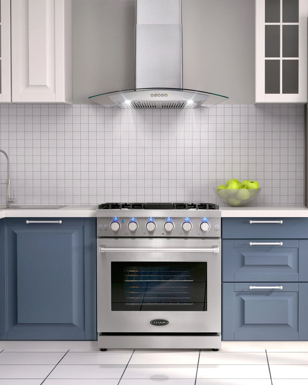 2 Piece Kitchen Appliance Package with Gas Range and Island Range Hood G451817