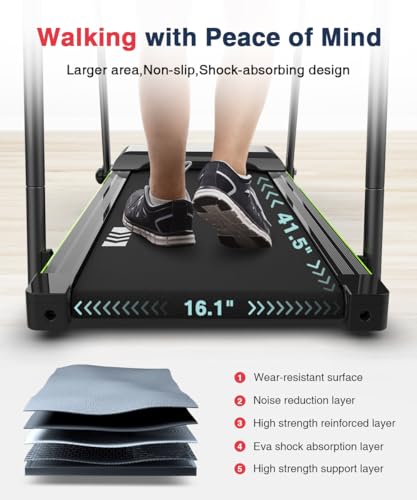 Foldable Walking Treadmill with Long Handrail, LCD Display, 300 lbs Capacity Z7582