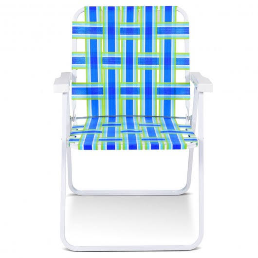 6 Pcs Folding Beach Chair Camping Lawn Chair Blue N73231