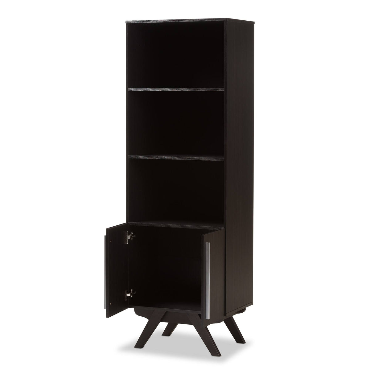 Espresso Brown Finished Wood Bookcase D7590