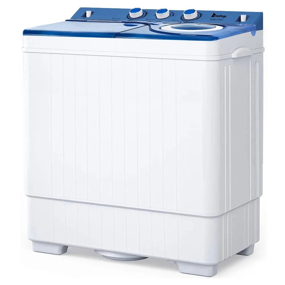 Semi-automatic Twin Tub Washing Machine, 26Lbs, White&Blue V351