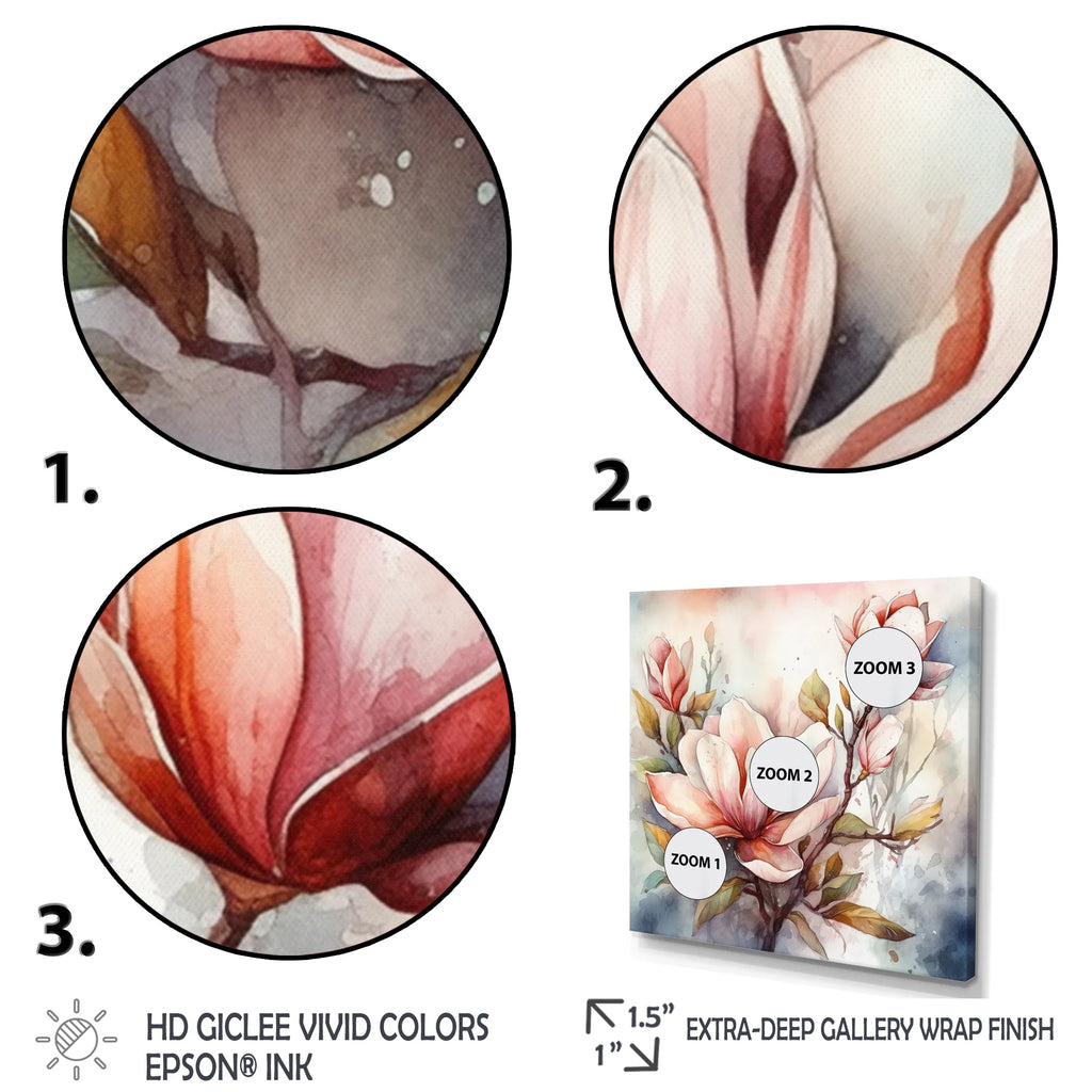 Floral Magnolias Canvas Art Print S332