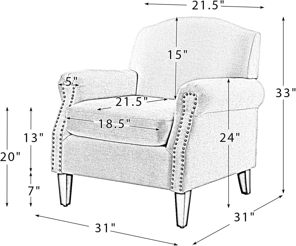Accent Chair Set Of 2 with Removable Cushion F34940
