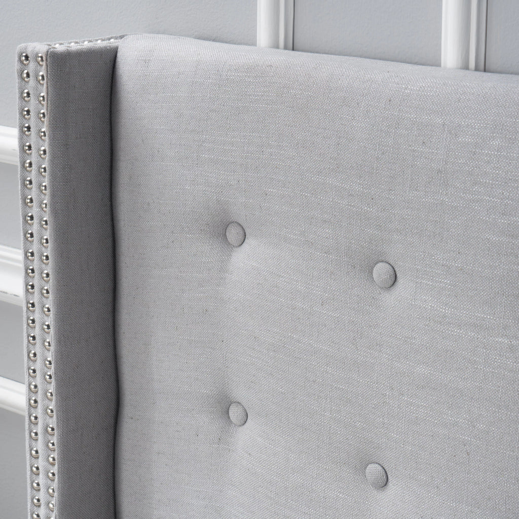 Light Grey Fabric Full/ Queen Headboard X6276