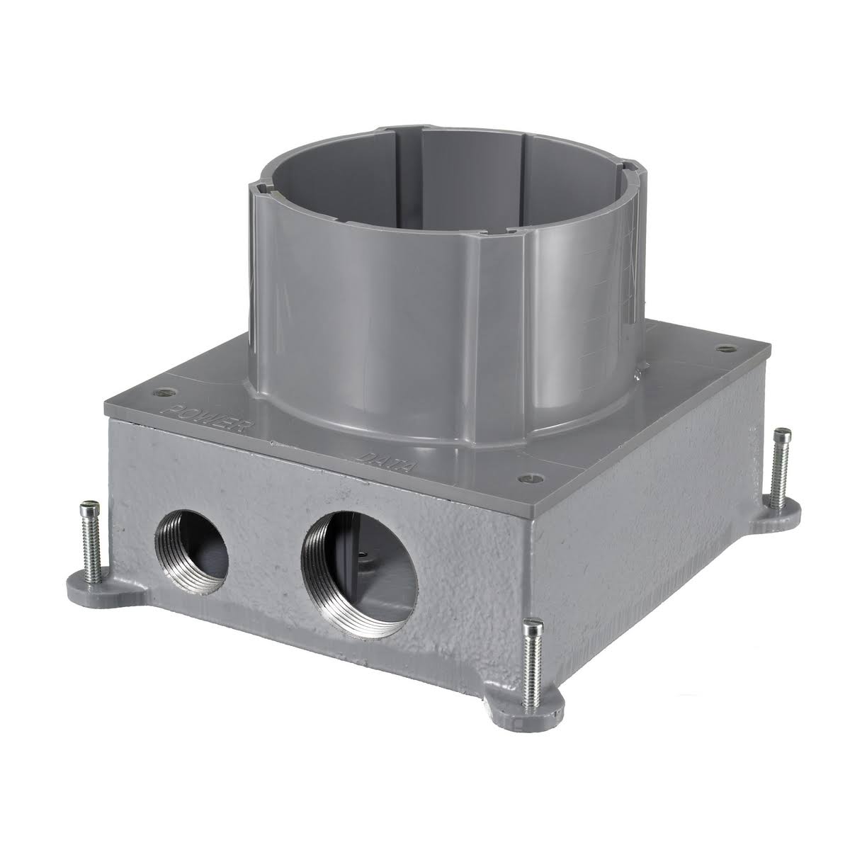 Floor Box, PVC/Cast Iron, 156.0 Cu. A381