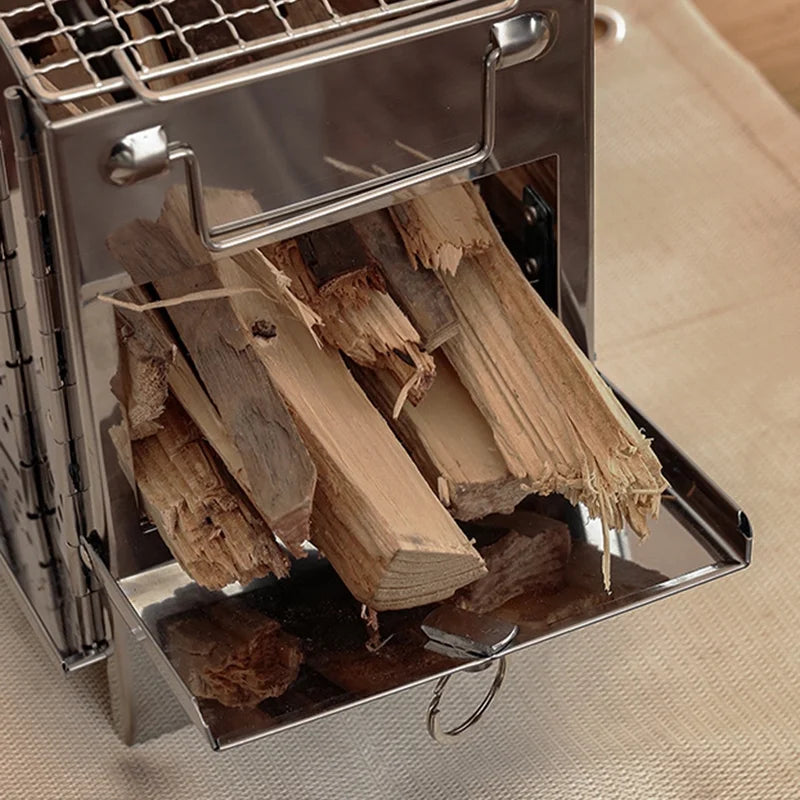 Wood Burning Stove Set, Portable BBQ Grill X26016
