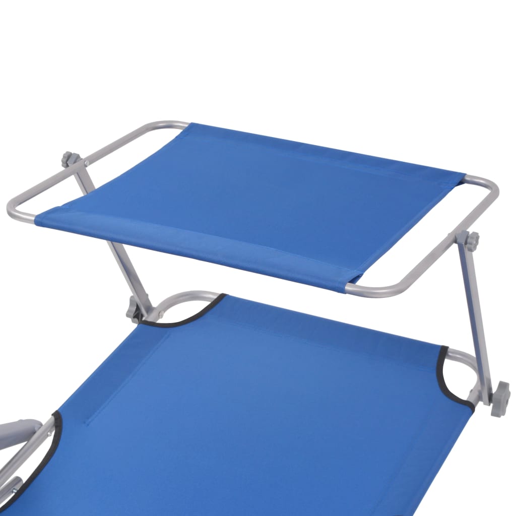 Steel Blue Sun Lounger with Canopy B6619