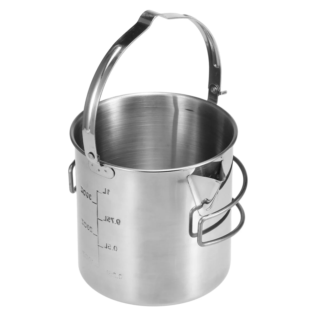 1L Stainless Steel Cooking Kettle with Foldable Handle J264703