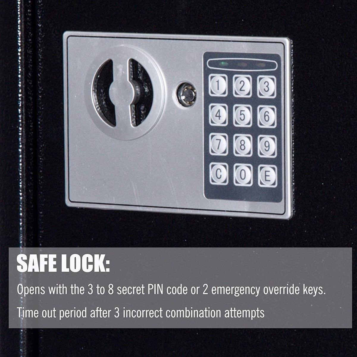 Black Steel Wall Mount Lockable Key Organizer Storage Cabinet T1912