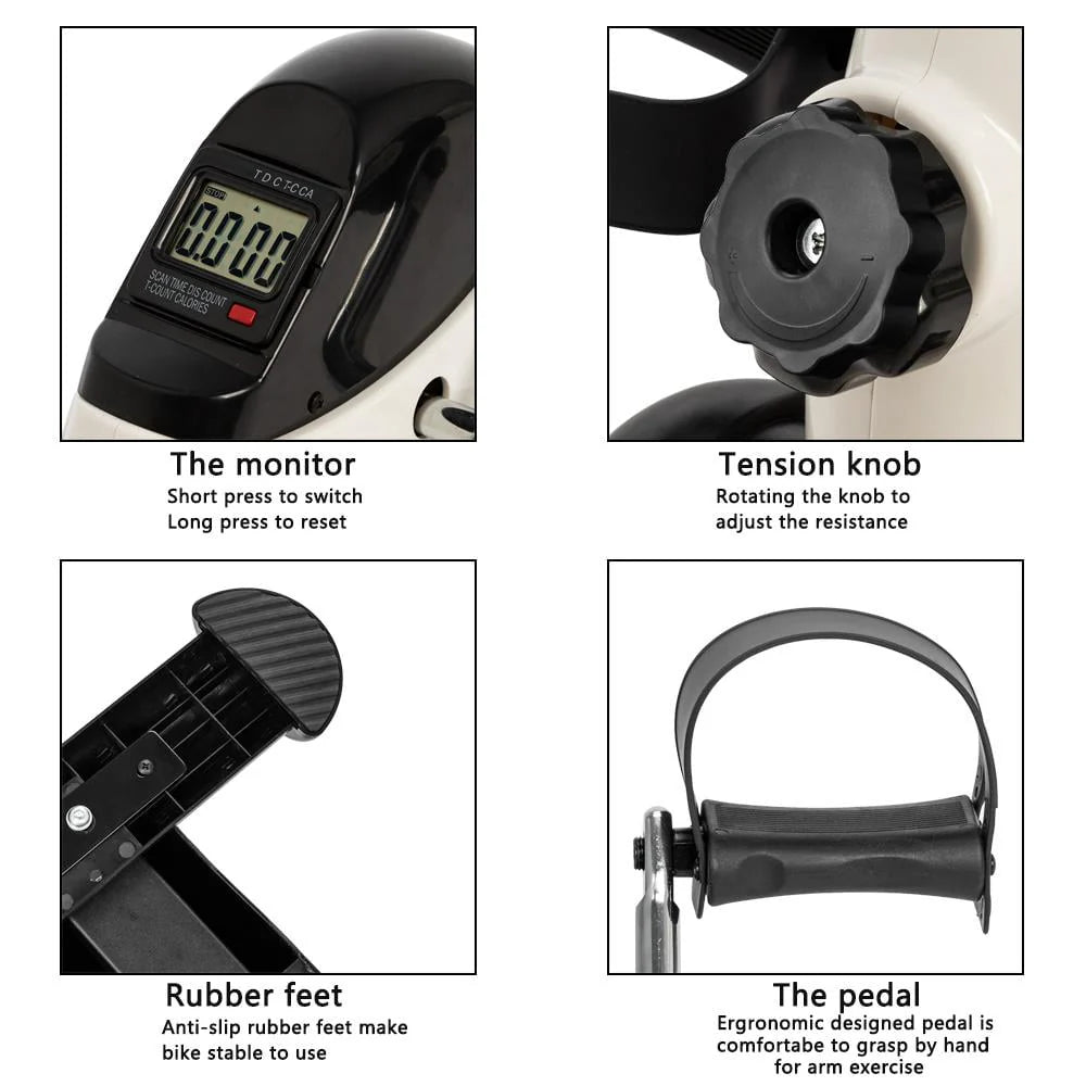 Portable Pedal Stationary Bike White Z2877