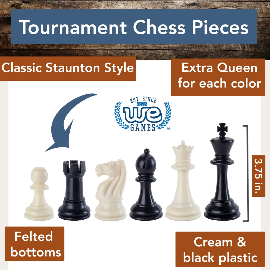 Tournament Chess Set - 20 in. Vinyl Board, Staunton pcs N154643