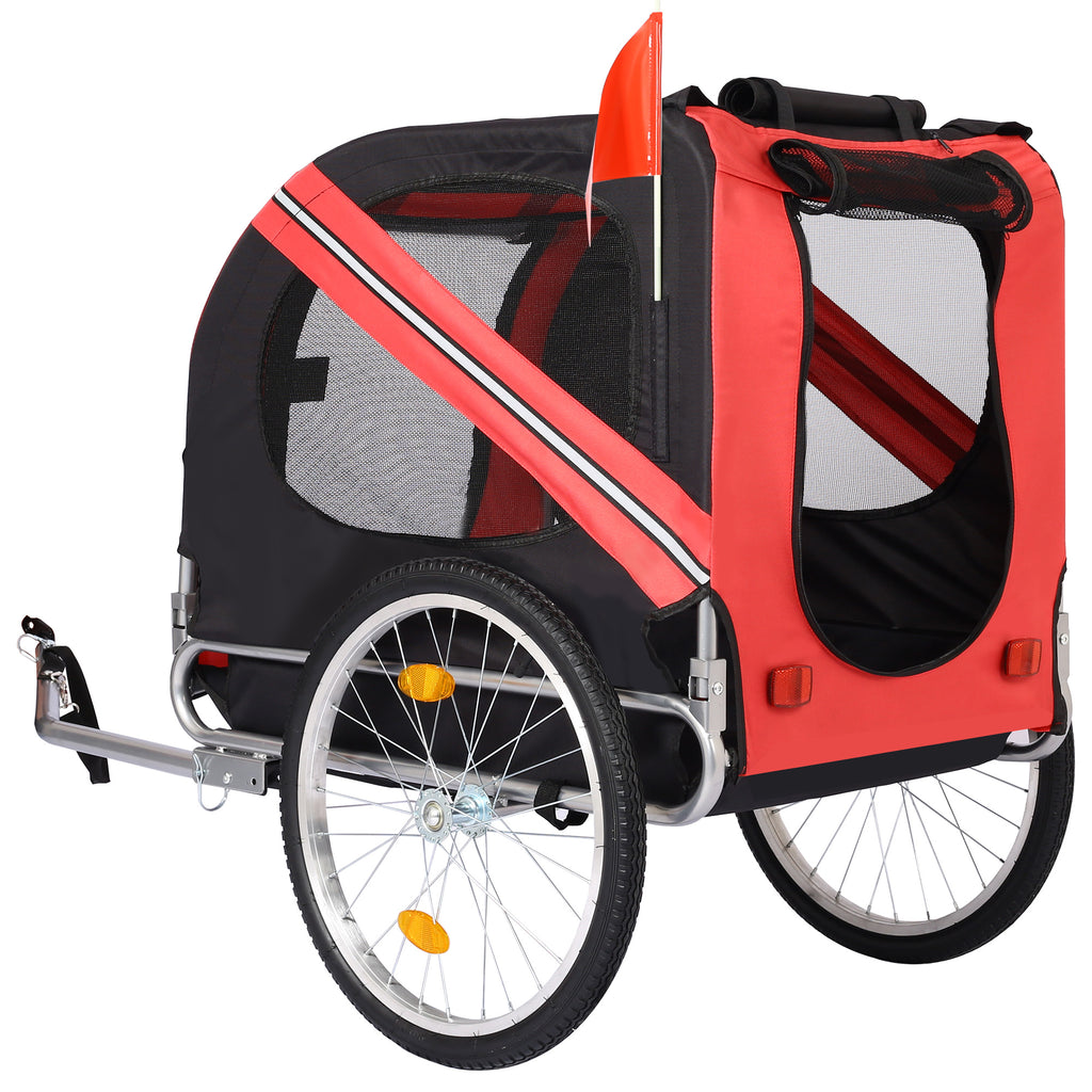 Yellow Foldable Pet Stroller Dog Carrier Bicycle Trailer Z473
