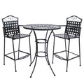 Black Wrought Iron Bar Chair and Table Set W105956