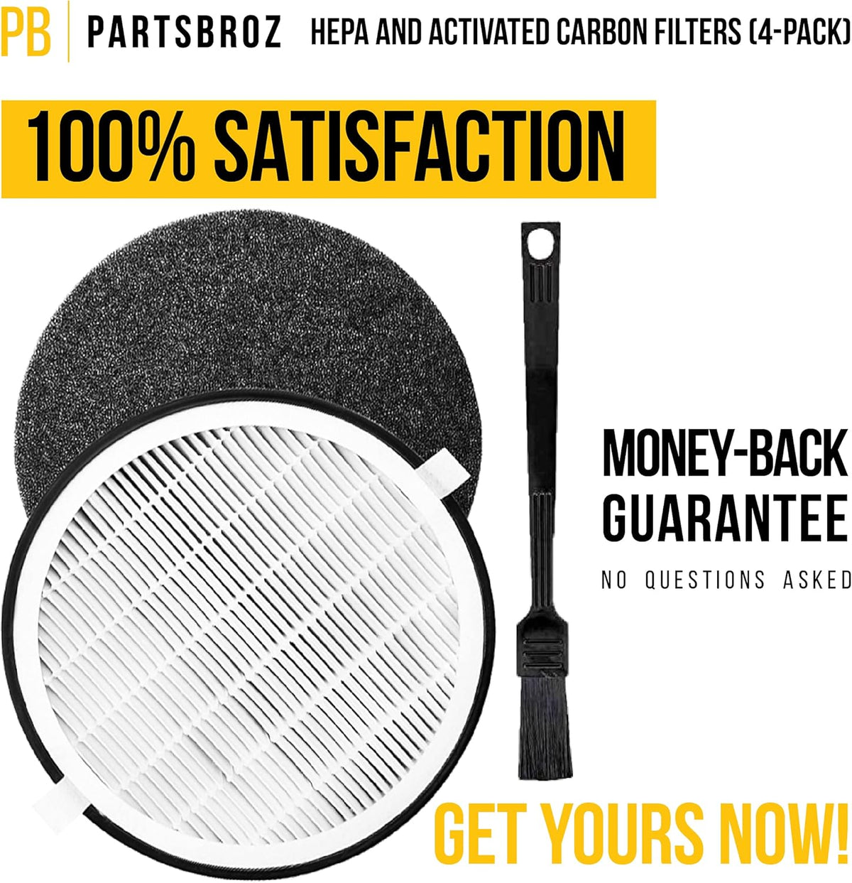 4-Pack Air Purifier Filter with Cleaning Brush U5134