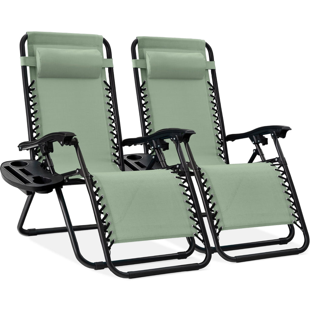 Set of 2 Gray Zero Gravity Lounge Chair Recliners I41035