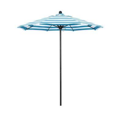 7.5 ft. Stone Black Aluminum Patio Umbrella with Fiberglass Ribs C3256