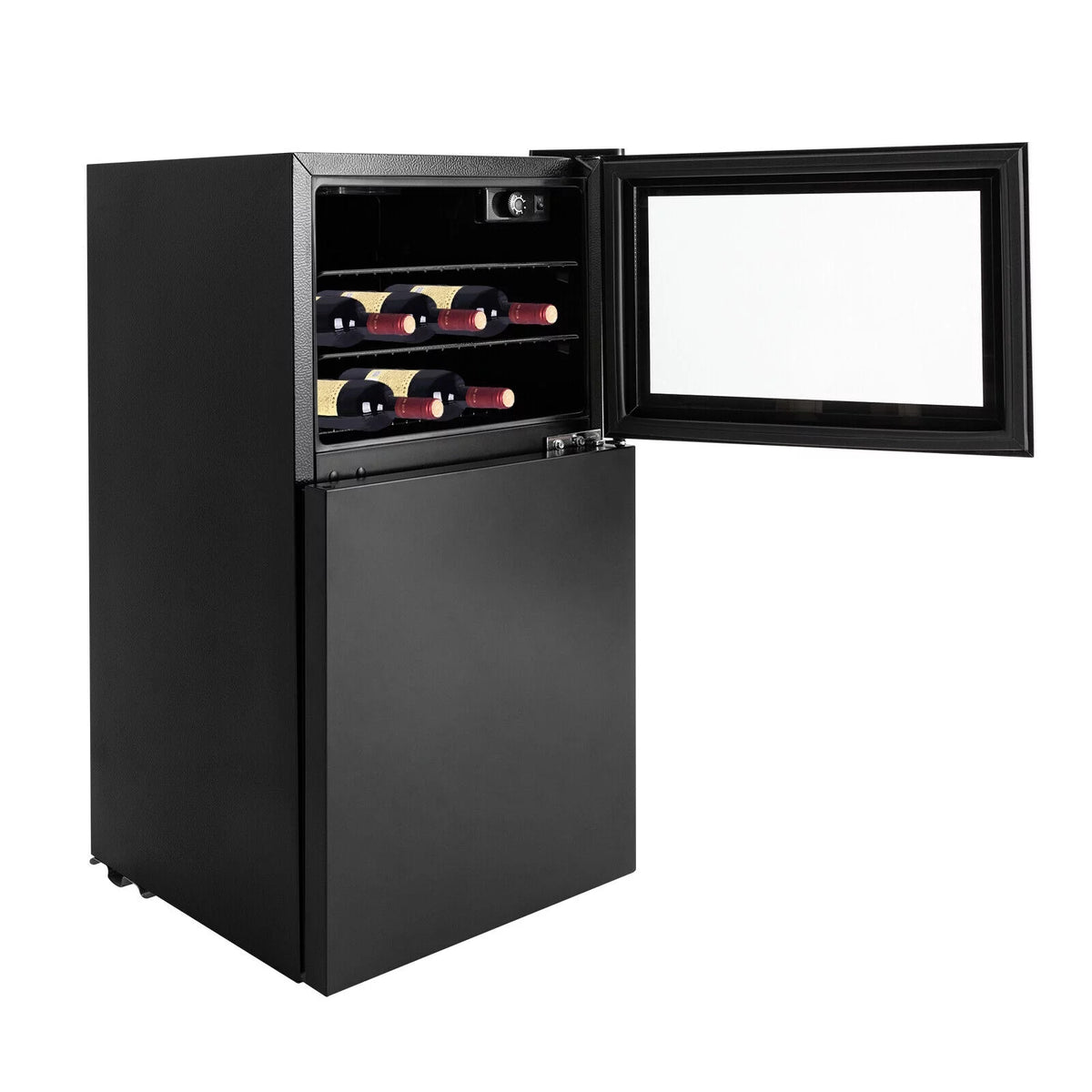 30 Bottles Dual Zone Wine Cooler Refrigerator E844