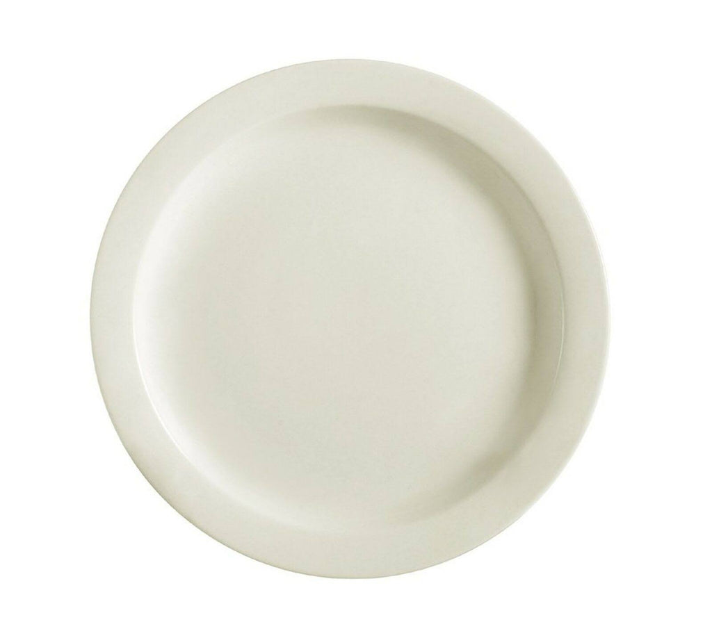 Narrow Rim 6-1/2-Inch White Stoneware Plate, Box of 36 K31220