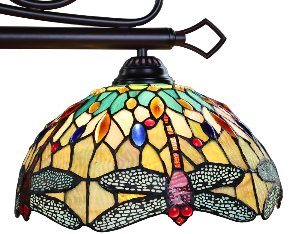 Dragonfly Tiffany-Style Dark Bronze 3 Light Island Pendant 48" Wide X805