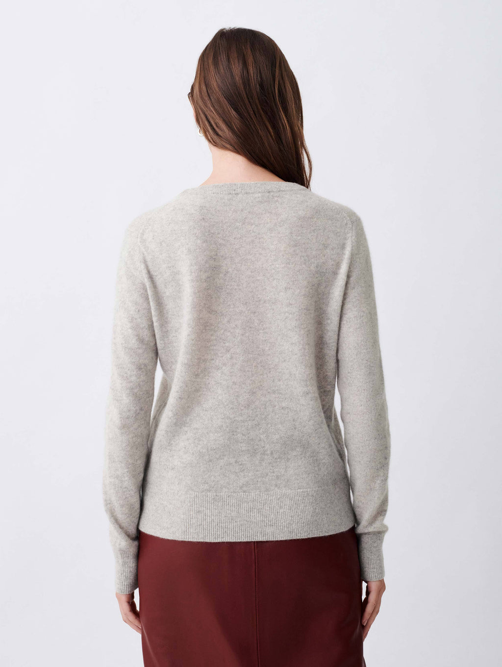 Misty Grey Heather Cashmere Crewneck N79277