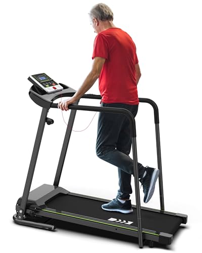 Foldable Walking Treadmill with Long Handrail, LCD Display, 300 lbs Capacity Z7582