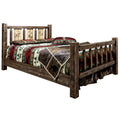 Queen Size Bed with Laser Engraved Bear Design I457189