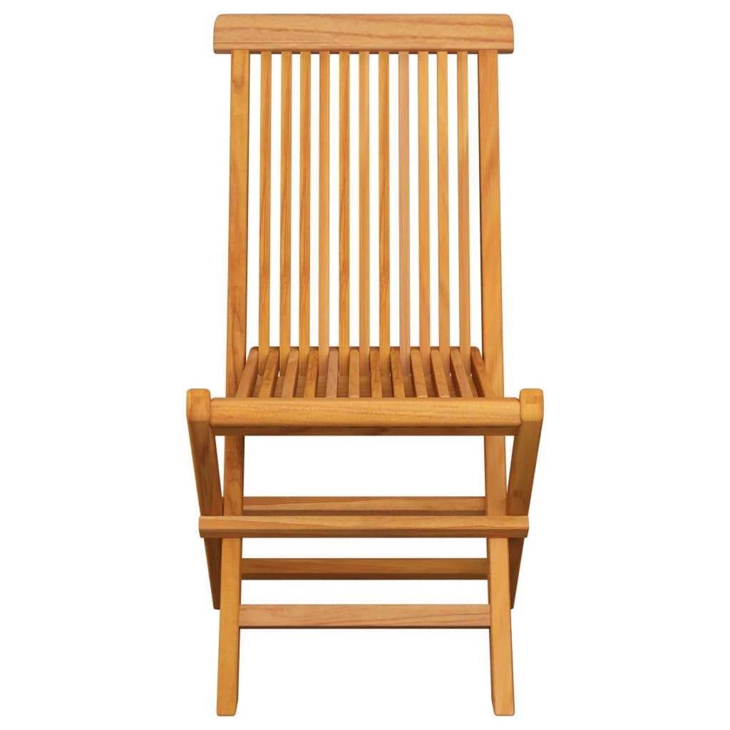 Set of 4 Wooden Foldable Outdoor Dining Chairs with Black Cushion I369