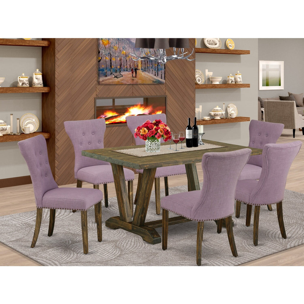 7 Piece Solid Wood Dining Table Set T326